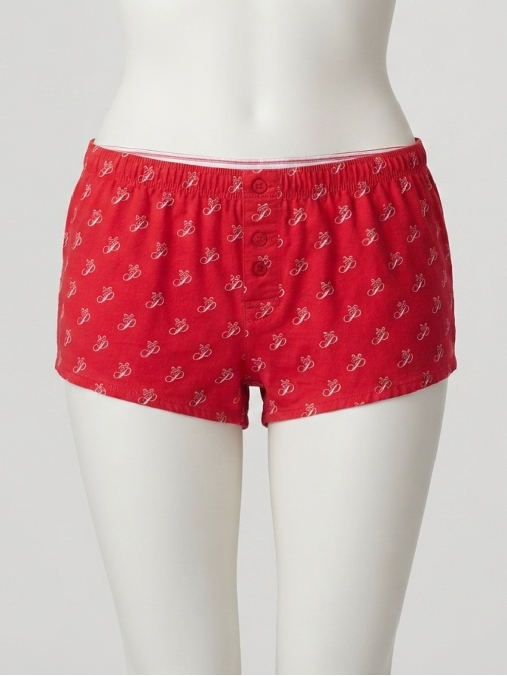 Victoria's Secret PINK Red Monogram Pajama Shorts XXL Script P Sleep Lounge